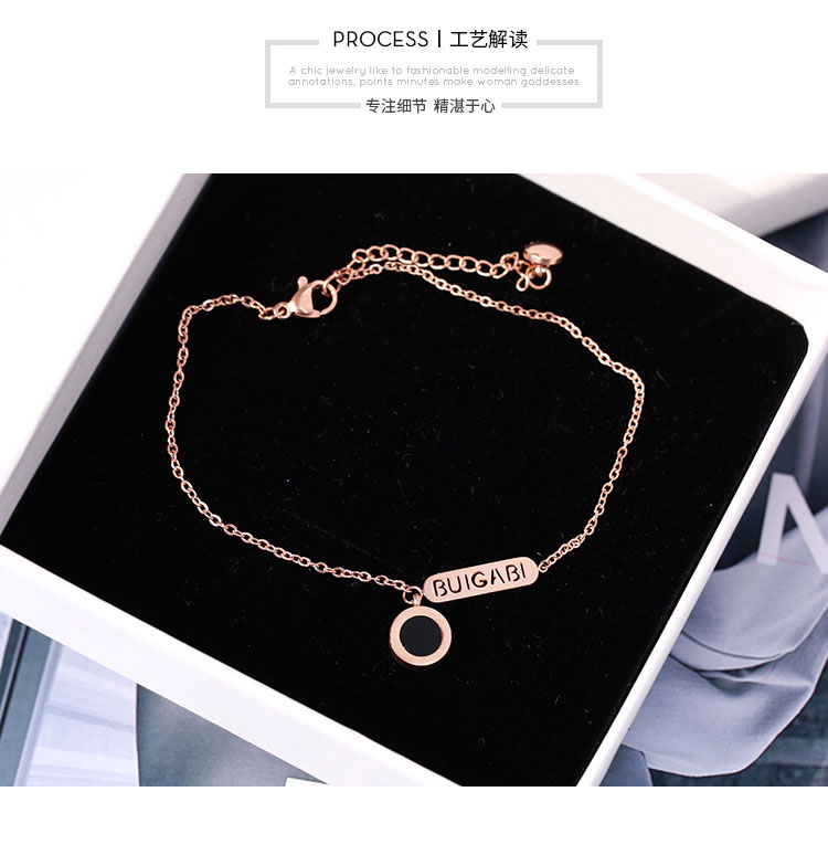 Hàn Quốc vàng hồng cổ điển thép titan vòng chân nữ 14K túi vàng chân hoang dã đơn giản gió lạnh một sinh viên gợi cảm - Vòng chân lắc chân nữ pnj