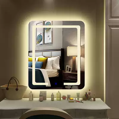 Yangyuan bathroom cabinet shelf storage cabinet Bathroom mirror with light modern simple makeup cabinet 1802