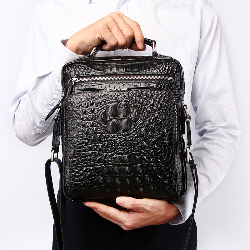 Davenaln Leather Crocodile Pattern Shoulder Bag Men's Bag Cowhide Casual Business Bag Hand-Held Cross-Body Bag Men's Backpack Davenaln Leather Crocodile Pattern Shoulder Bag Men's Bag Cowhide Casual Business Bag Hand-Held Cross-Body Bag Men's Backpack