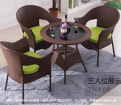 Ban công Ghế Wicker Ba-năm Bộ Sân Khách Sạn Cửa Hàng Giải Trí Bàn Mây và Ghế Ngoài Trời Sân Đồ Nội Thất