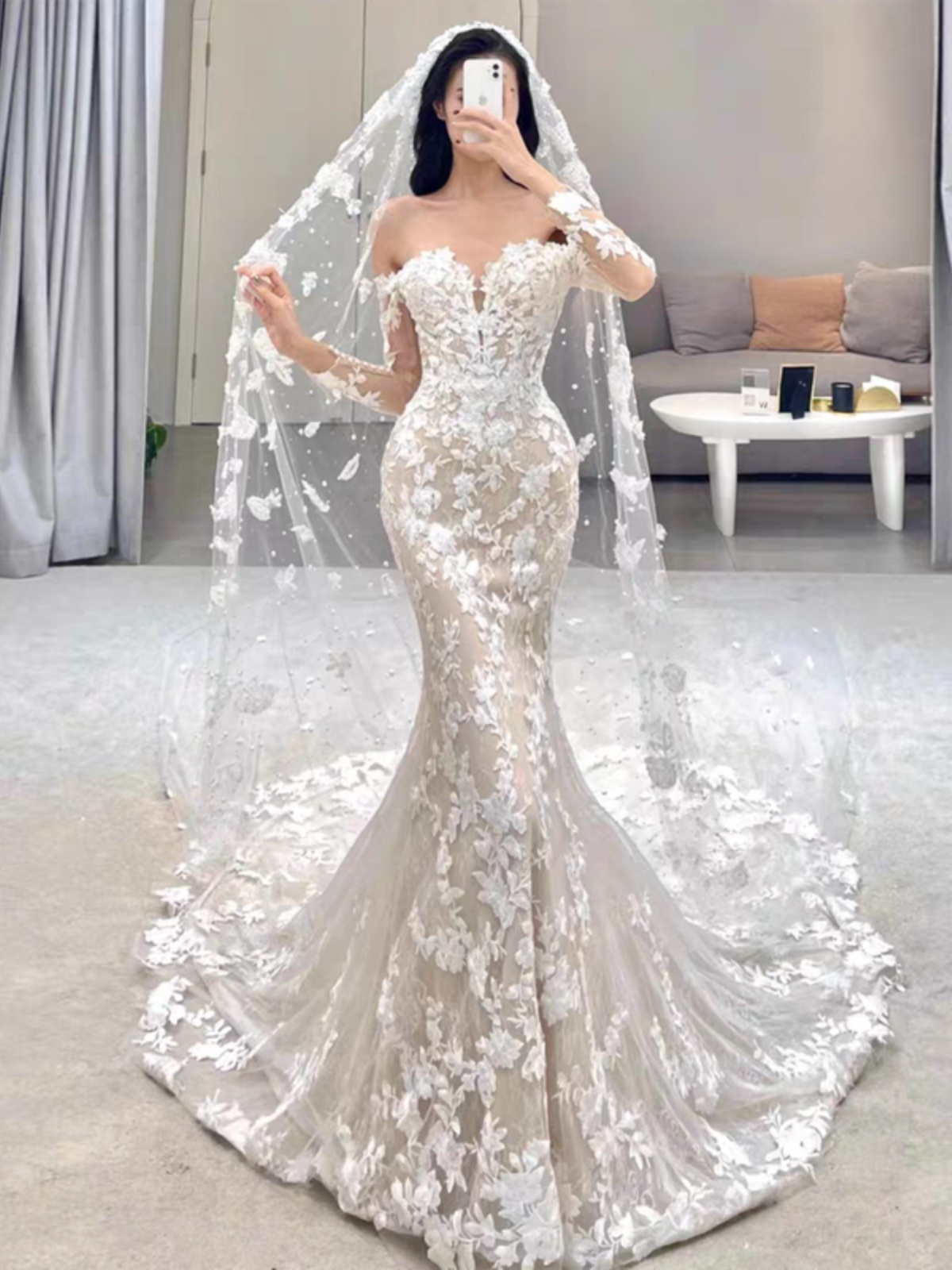 Lace retro advanced wedding dress for bride, french style,  Lace retro advanced wedding dress for bride, french style,