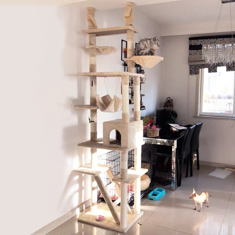 Cat climbing frame through the pillar of heaven large vertical frame top sky standing cat rack multi-functional cat rack cat nest cat tree integrated