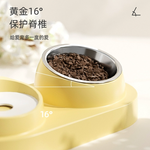Кошачья чаша двойная чаша для кошачьего бассейна для собак. Автоматическая питьевая вода Диагональная рот рот рис чаша вода корм