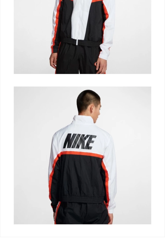 NIKE Nike mùa xuân mới của nam giới màu hit khâu áo khoác thể thao bóng rổ cổ điển AV9756-100 - Áo khoác thể thao / áo khoác