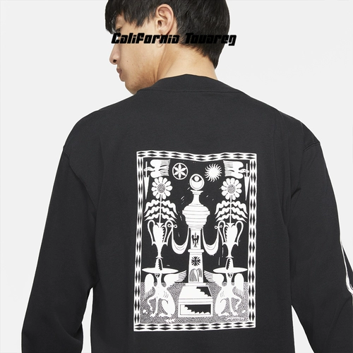 Nike, весенний модный лонгслив для отдыха, нарукавники, толстовка, круглый воротник