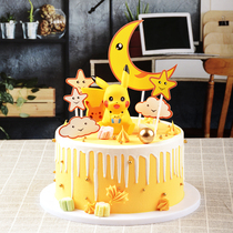 Simulation cake model 2020 new net red popular Pikachu birthday cake cartoon window sample ornaments