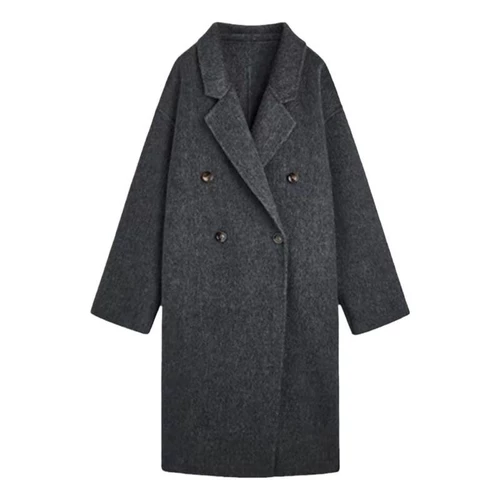 Двусторонное кашемировое демисезонное шерстяное пальто, подходит для подростков, увеличенная толщина