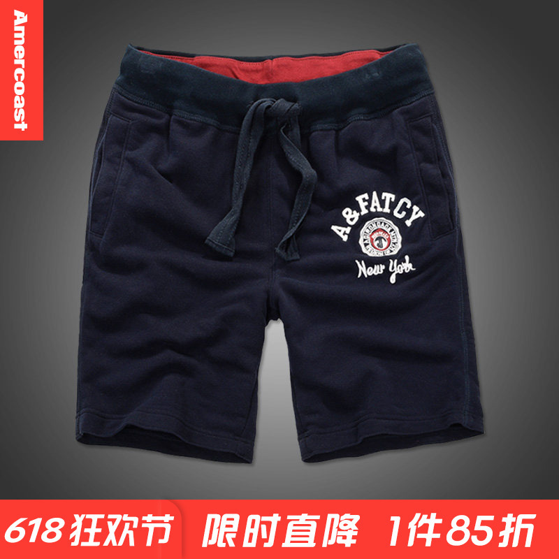 American Coast Af Shorts Men's Pure Cotton Casual Five-Point Shorts Mid-Length Beach Shorts Pants Men's Sports Men's Clothing Embroidery