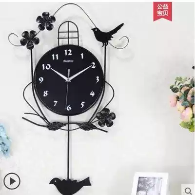 Fashion creative European clock wall clock living room modern simple personality decoration wall watch home silent bird art