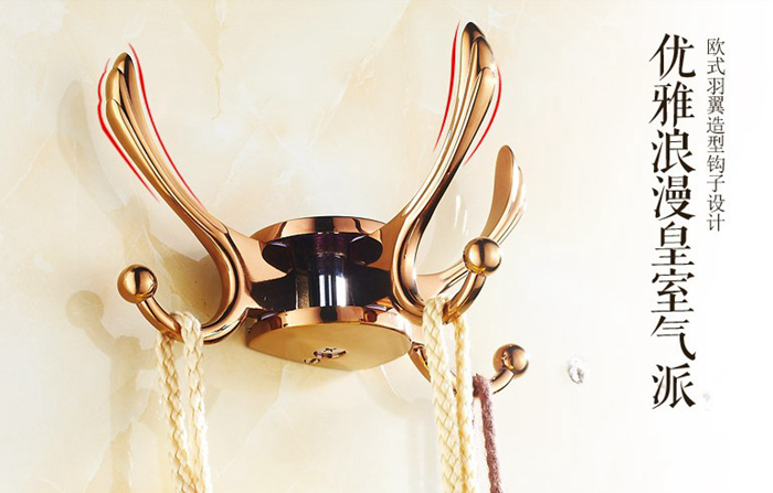 Bedroom hooks hanging clothes hangers wall-mounted clothes hookup hook single hook three-hook European-style active swivel folding hanging clothes hook