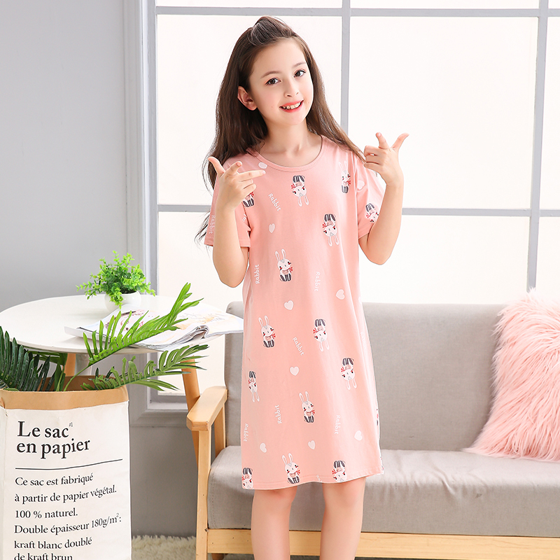 Cô gái ngủ váy mùa hè cotton mỏng vừa lớn bé chúa mẹ và con gái cô gái mẹ ít ngắn tay trẻ em pajama váy