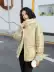 Cổ tay cao của MAGO áo khoác bó sát của phụ nữ Hàn Quốc áo khoác xuống bóng bán ngắn còng dài màu xanh lá cây và trắng ngỗng đen và trắng xuống - Xuống áo khoác