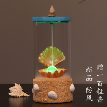 Back flow incense burner creative glass windproof ornaments sandalwood agarwood stove home tea ceremony indoor large aromatherapy stove