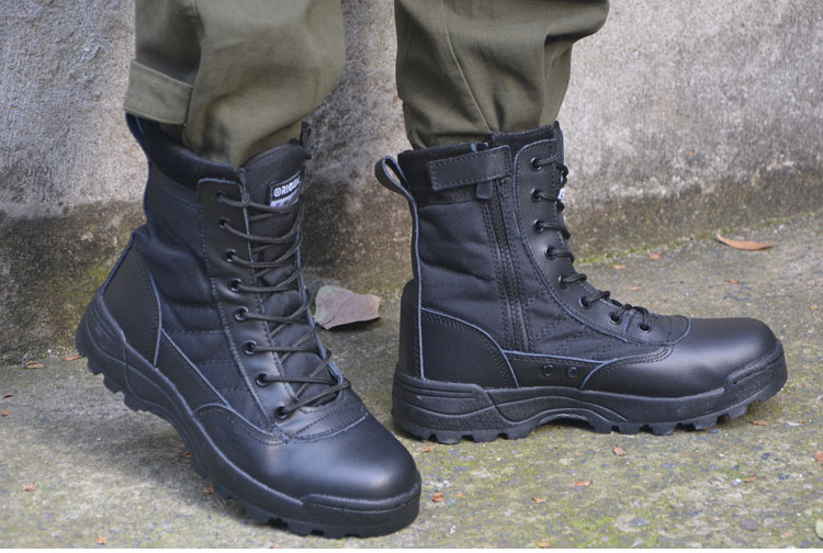 Bottes militaires pour homme en cuir de vache fendu - choc - Ref 1396800 Image 15