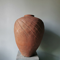 Collection of objects) oriental handmade ancient wind pottery jar in silence wabisabi hotel Minjuku soft-packed space props