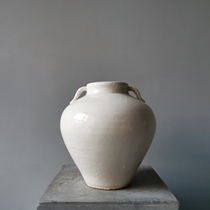 Collection of objects) Oriental white two series pottery bottle pottery jar Silence Wind and Song Porcelain Bottle Hotel Folk Juku Soft Fashion Florator Props