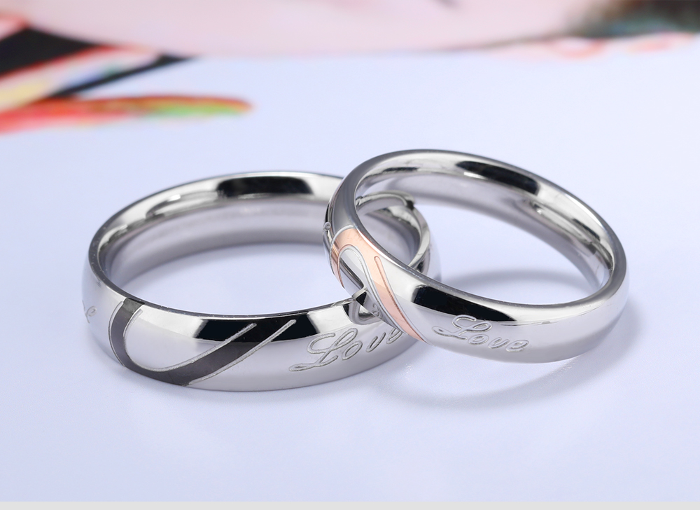 Phiên bản tiếng Hàn của cặp đôi nửa trái tim nhẫn đôi nhẫn tình yêu của nam giới Quà tặng sinh nhật ngày Valentine có thể là chữ nhẫn kim cương