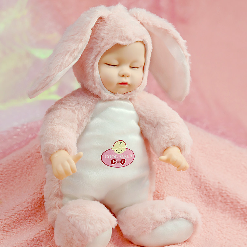 Children's simulation baby with sleeping doll soothing toys boys and girls soft glue baby music doll sleep plush