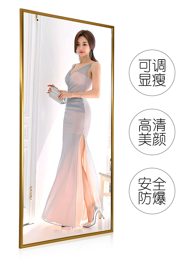 Cửa hàng quần áo Bắc Âu gương thay đồ nhôm mỏng cơ thể sàn gương đơn giản hiện đại phù hợp gương treo tường gương - Gương gương trang trí nội thất