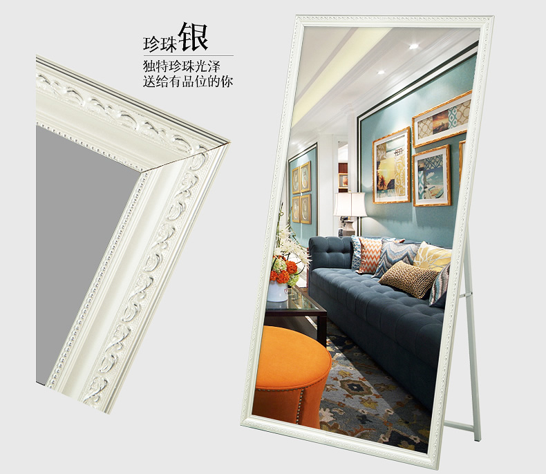 Lắp gương cửa hàng quần áo gỗ rắn gương thay đồ toàn thân gương đơn giản Châu Âu treo tường gương phòng ngủ treo tường gương - Gương gương bầu dục