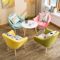 Nordic lazy sofa chair simple cotton linen fabric leisure single sofa chair small apartment bedroom living room sofa