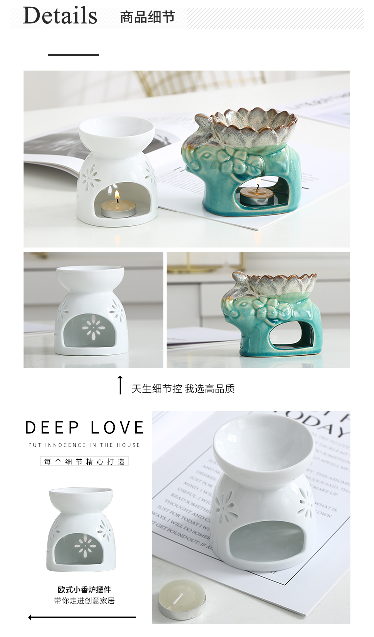 Sweet lamp aing kind of Sweet grass essence oil lamp based bedroom home creative incense smoke.mute ceramic smoked incense buner humidifying aroma stove