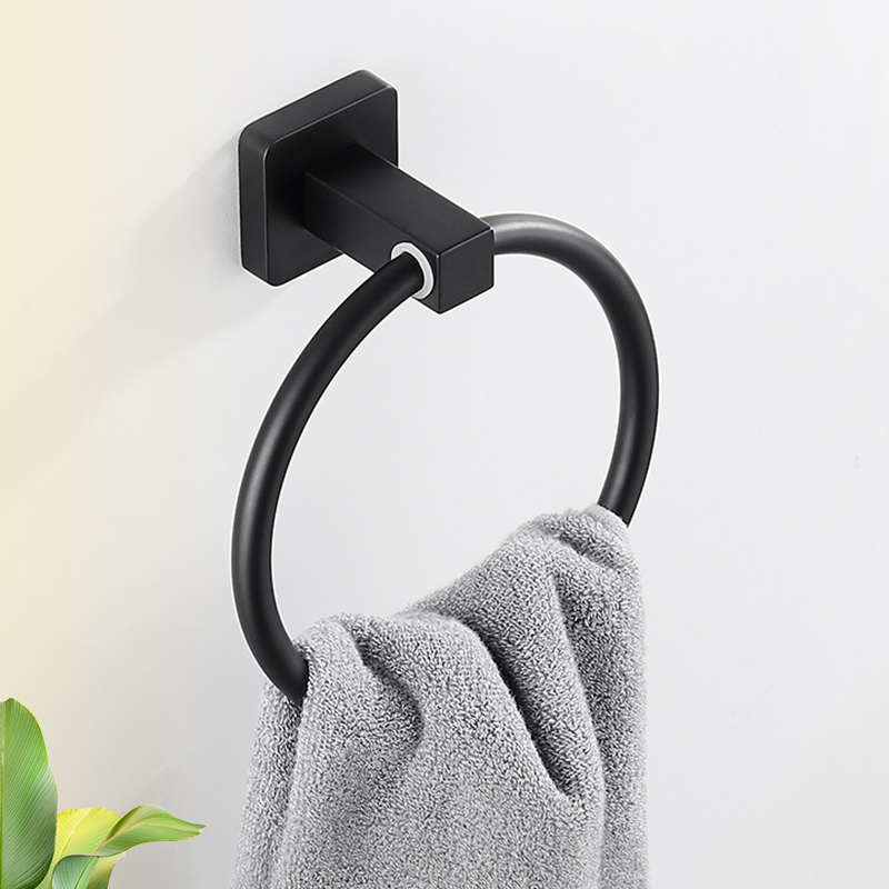 Heaven and Earth Fish Free Punched Towel Ring Bathroom Towel Rack Towel Hanging Round Stainless Steel Storage Towel Ring Toilet