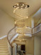 Staircase Crystal Chandelier, Long Chandelier, Duplex Staircase, Hanging Crystal Light, Villa Spiral Staircase Chandelier