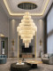Large Chandelier for Duplex Living Room, Crystal Chandelier for Open Space, Light Luxury, Post-Modern, Elegant, High-End Villa, Mezzanine Staircase Chandelier