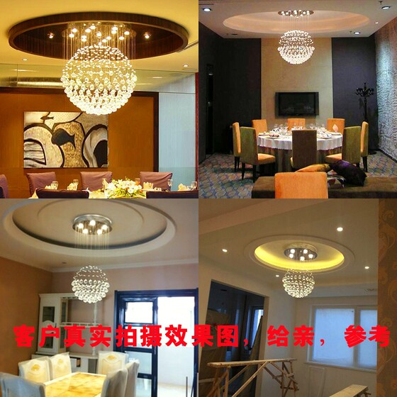 Crystal Chandelier, Round Dining Room Lamp, Modern Minimalist Bedroom Lamp, Duplex Staircase Lamp, Living Room Clothing Store Restaurant Chandelier