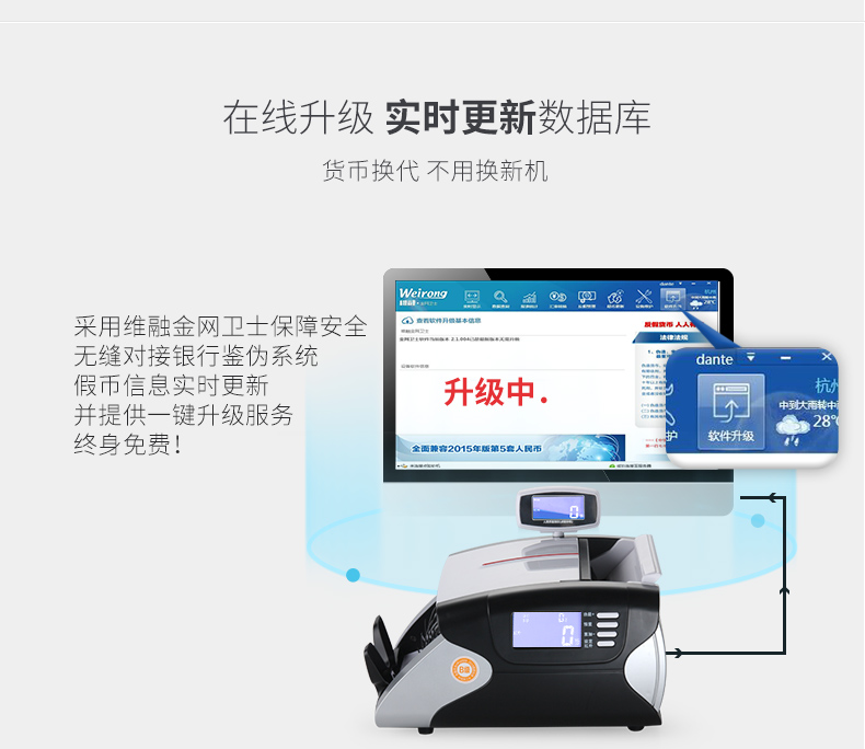 维融B类验钞机银行专用点钞机小型家用办公便携式2017新版人民币