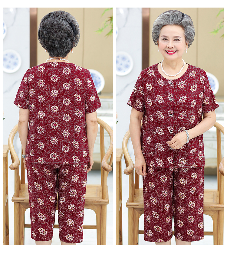 Bộ đồ mùa hè cho người trung niên và người già - Quần áo của mẹ đầm tuổi trung niên