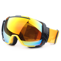 Professional ski glasses large spherical double layer anti-fog lenses outdoor windproof goggles cocked myopia glasses