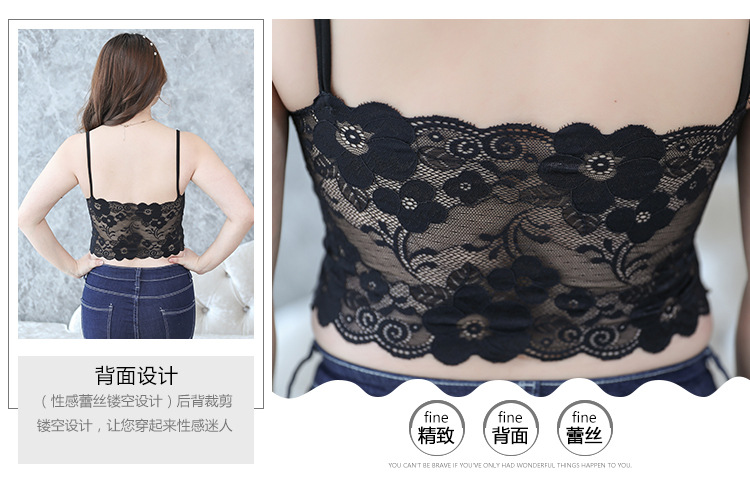 Kích thước lớn của phụ nữ ống hàng đầu đồ lót chống ánh sáng thu thập tập hợp pad chất béo mm gợi cảm ren vest phía dưới quấn ngực áo lót dây