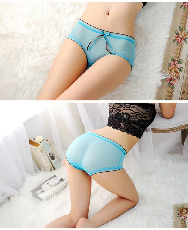 Siêu mỏng thoáng khí cho nữ đầy đủ trong suốt mùa hè cô gái gợi cảm đồ lót tam giác liền mạch giữa eo ren nóng phối lưới quần lót lọt khe xuyên thấu