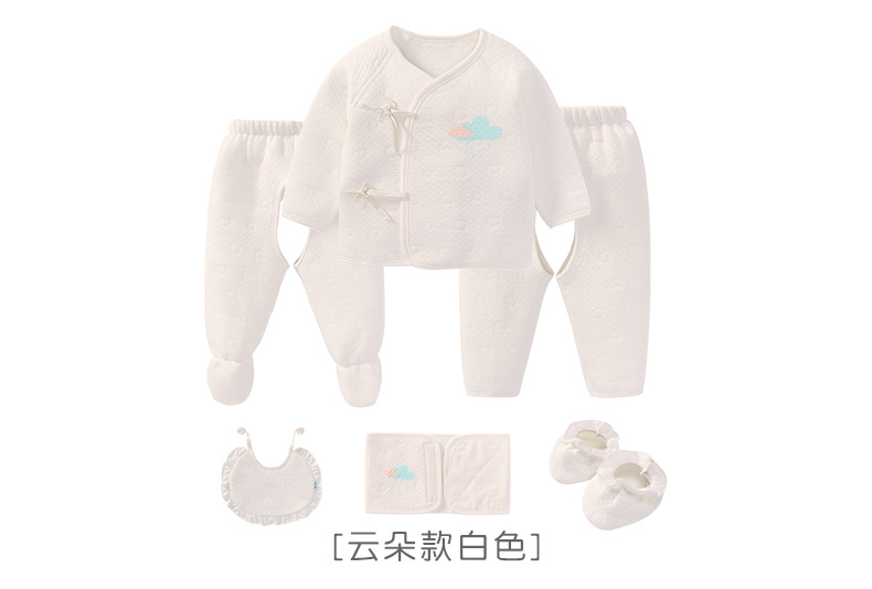 6-piece sơ sinh quần áo ấm phù hợp với quần áo cotton sơ sinh bé nhà sư quần áo mùa xuân và mùa thu đồ lót dày bộ cotton giấy cho bé