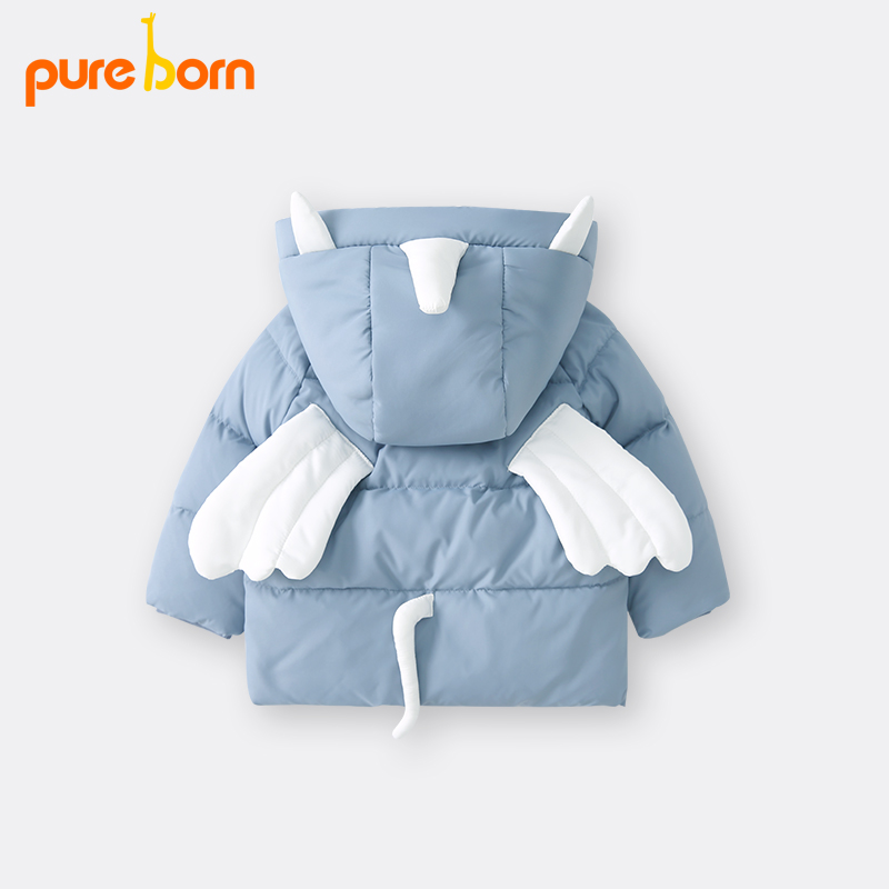 Pureborn bé mùa đông quần áo nhẹ xuống áo khoác bé ấm áo khoác trẻ em phim hoạt hình hoodout.