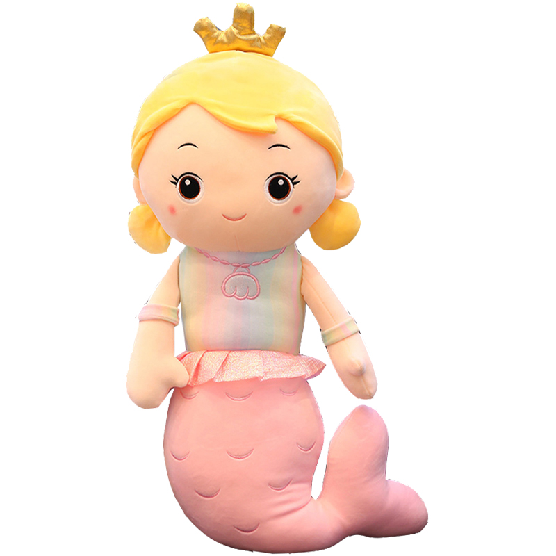 Mermaid princess doll cute doll doll plush toy girl children birthday gift sleeping pillow