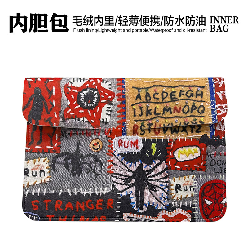 Thin and Lightweight Inner Sleeve Bag for Laptop, Tablet, Ipad, Leather Storage Bag for Notebook 13, Suitable for Lenovo, Apple 14, Mac, Huawei 15, Waterproof, Oil-Proof, Anti-Drop, Anti-Scratch Protective Case for Hp, Xiaomi 16, Stranger Things