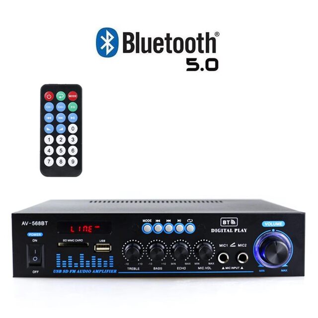 110v volt power amplifier mini small speaker power amplifier plug-in card U disk radio amplifier Bluetooth power amplifier