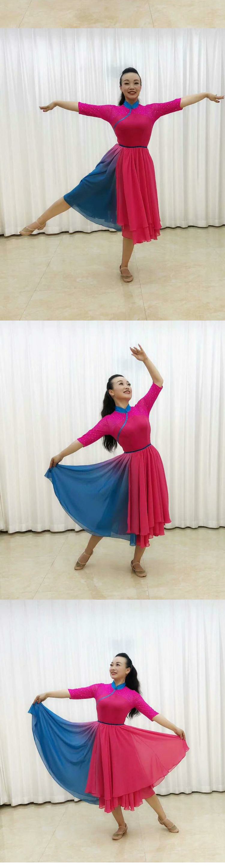 Rainy Night Square Dance Red Date Tree Cùng phong cách Nắng Rainy Night 98 Dance Dress New Dance Dress Z Dress - Khiêu vũ / Thể dục nhịp điệu / Thể dục dụng cụ giày khiêu vũ ngoại nhập