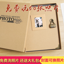 Password lock Photo album diy hand-pasted photo album Photo book Creative romantic couple souvenir book Birthday gift