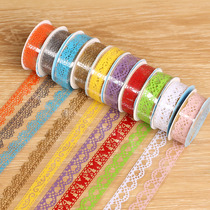 Transparent color lace wide tape Handmade diy album album accessories Decorative tape Cute paper tape