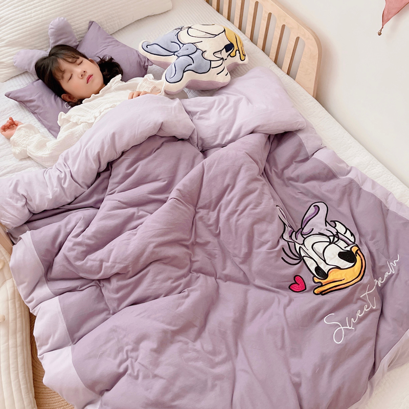 Children's cotton knitted quilt soft autumn and winter cartoon Daisy female baby kindergarten removable and washable air conditioning quilt