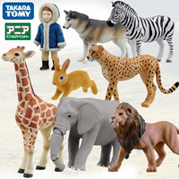 TOMY Dome Cardian Mô phỏng động vật Mô hình đồ chơi Sói Cheetah Zebra Hươu cao cổ Lion Voi Tiger - Đồ chơi gia đình đồ chơi cho trẻ em