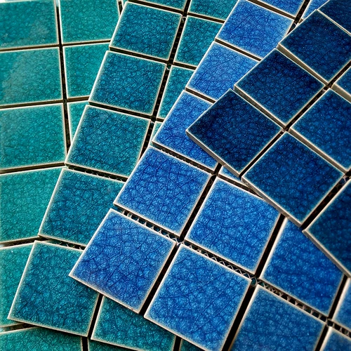 Бассейн бассейн Толстый ледяной трещины керамическая мозаичная плитка ванная комната ванная комната и напольная плитка крыльцо синее зеленое
