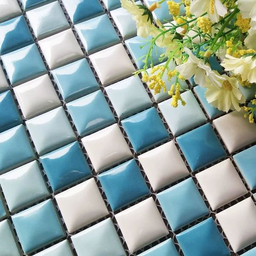 Средиземноморский стиль сине -белый хлеб керамическая мозаичная настенная плитка гостиная телевизионный фон стены арка