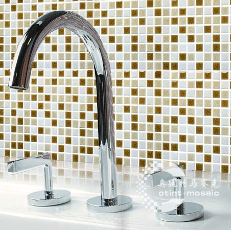 Outin Ceramics Mosaic Желтая и белая ледяная авария кружевная плитка для ванной комнаты туалетная кухня кухня бассейн кирпич