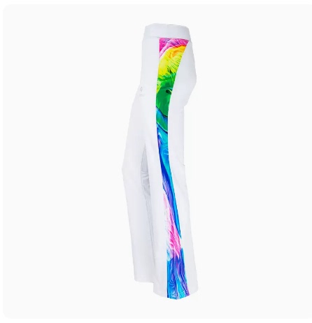 Aobolon Rainbow Flared Slim-Fit Long Pants Rainbow Pants Softball White Sports Pants Performance Pants Stage Outfit Aobolon Rainbow Flared Slim-Fit Long Pants Rainbow Pants Softball White Sports Pants Performance Pants Stage Outfit