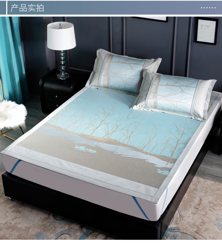 Giường 1.8m Beiji Rồng lụa mat băng ba mảnh ngày mat mùa hè đôi gấp mat Michael 1.5 - Thảm mùa hè nệm hơi nước cho người bệnh